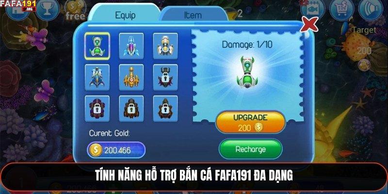 Tính năng hỗ trợ bắn cá Fafa191 đa dạng